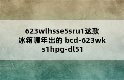 623wlhsse5sru1这款冰箱哪年出的 bcd-623wks1hpg-dl51